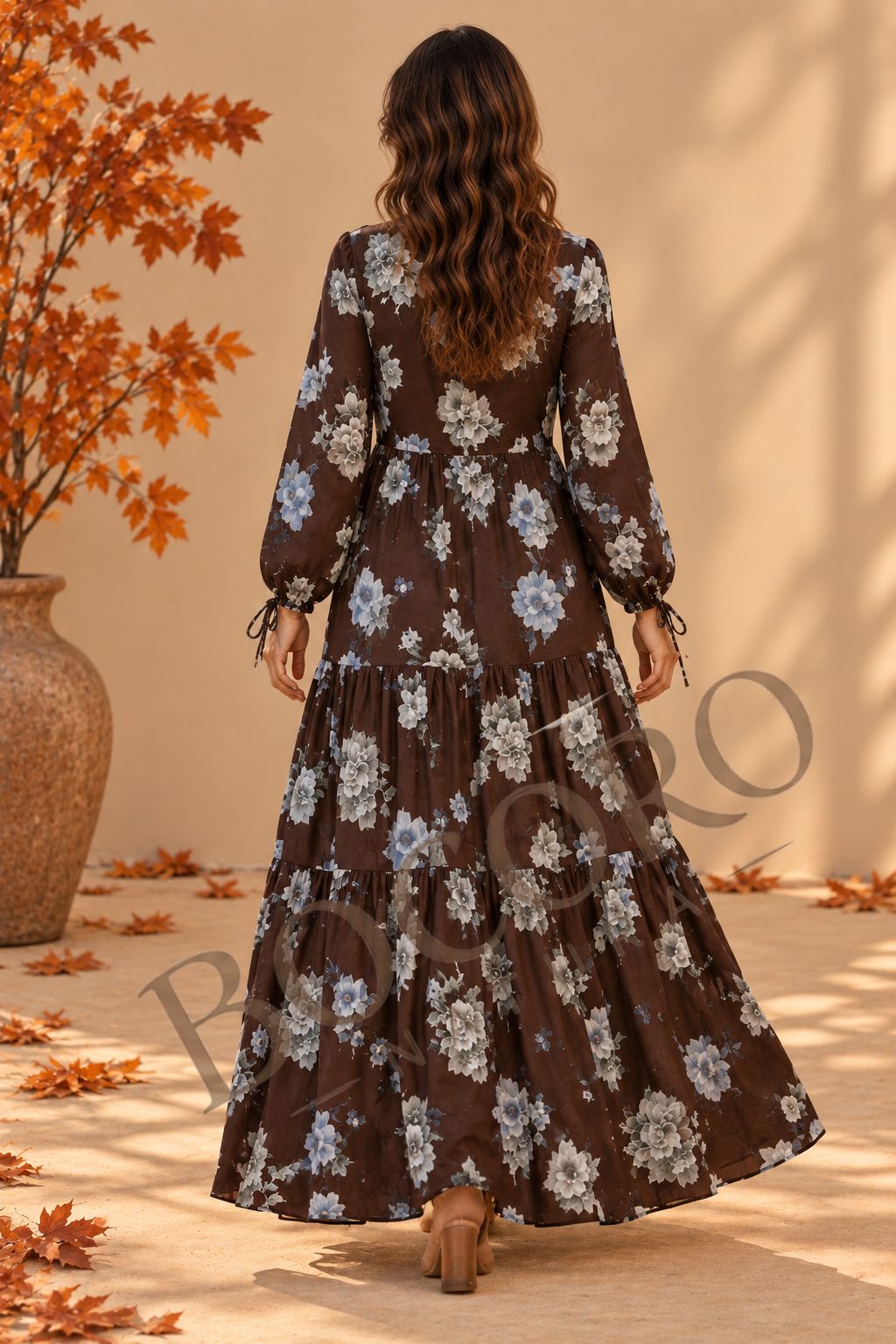 Vestido bohemio con lazadas