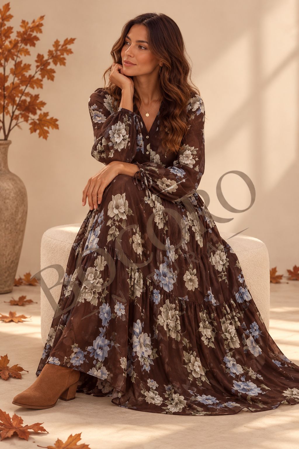 Vestido bohemio con lazadas