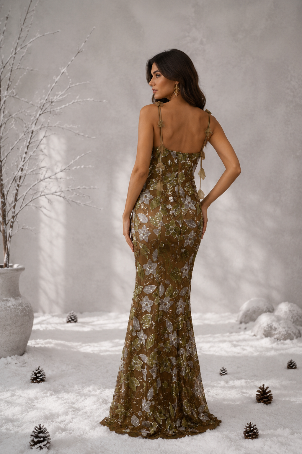 Vestido Oliva Bordado
