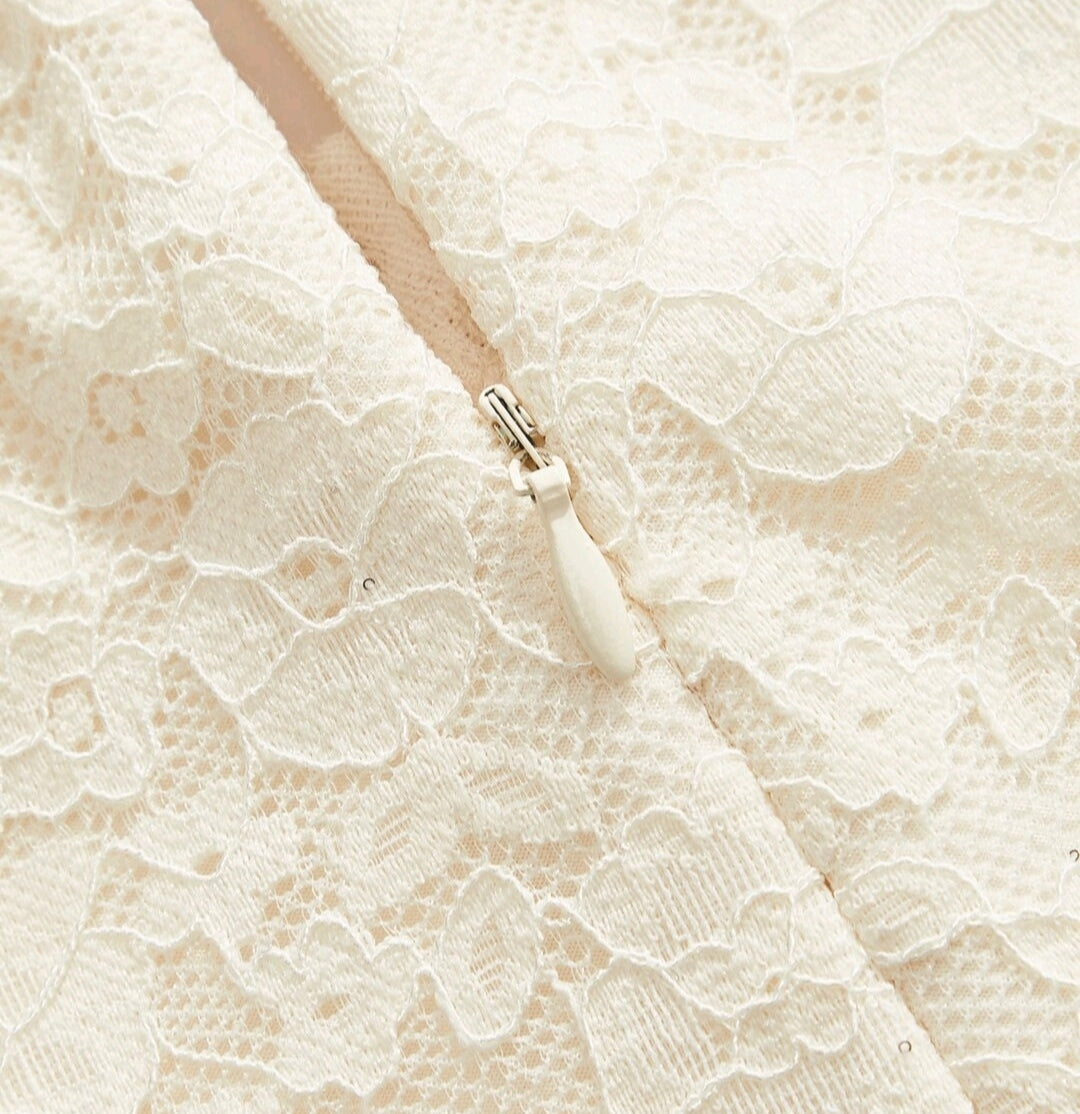 Vestido Largo de Encaje Marfil, Vestido Romántico de Manga Larga, Vestido Vintage para Invitada de Boda, Vestido Boho Elegante, Vestido Formal Femenino